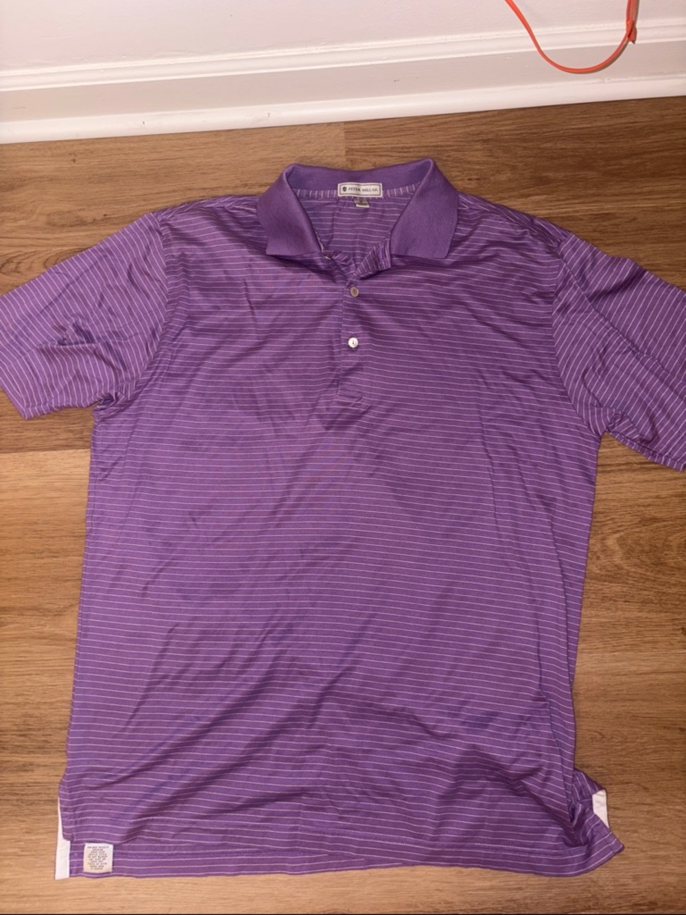 Peter Millar Purple Striped Polo Shirt